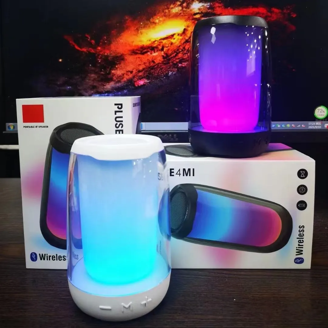 Portable Wireless Bluetooth Speaker with 360-Degree Sound, Colorful Lighting, and Subwoofer for Outdoor Use - Ideal for Music Lovers