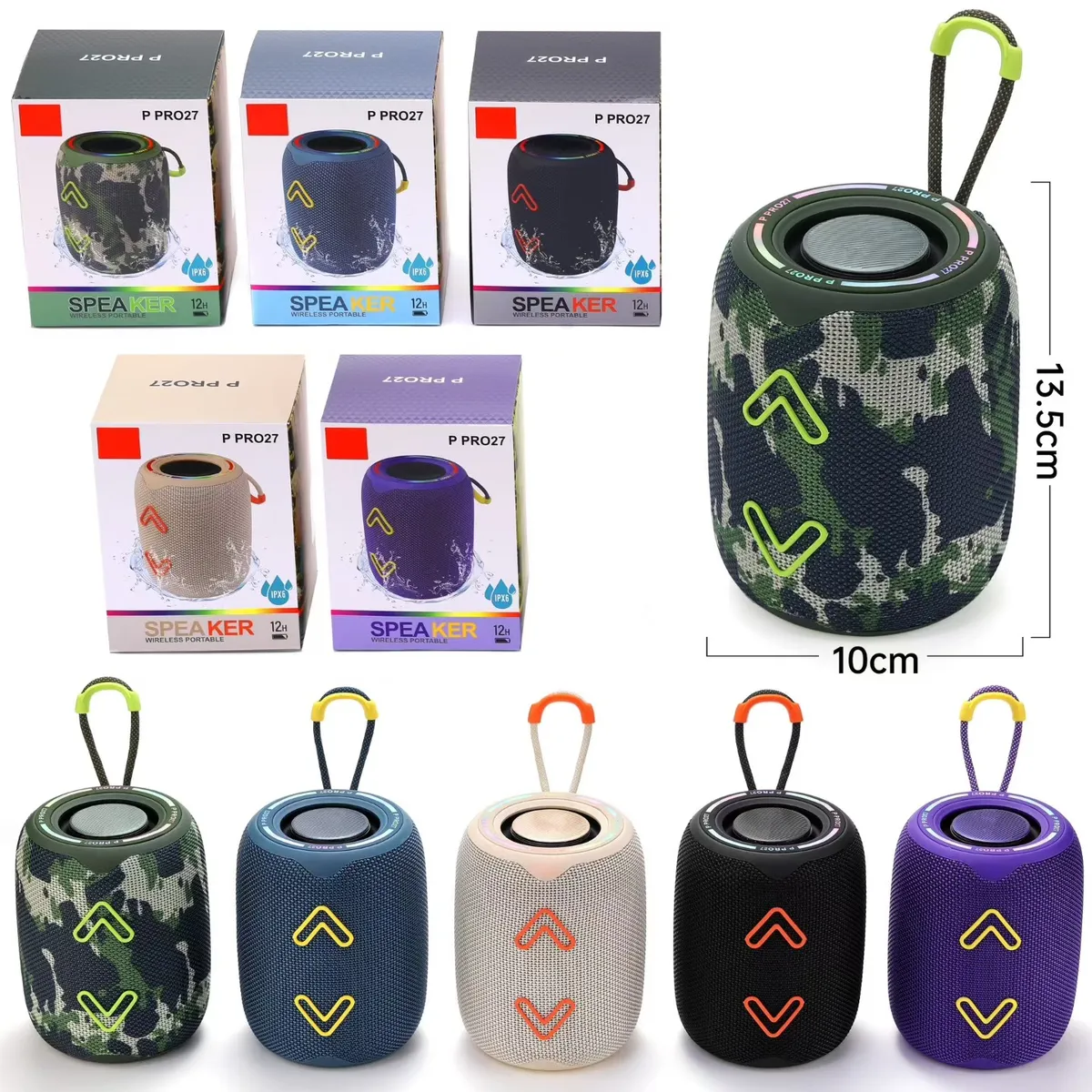 P Pro27 Outdoor Bluetooth Speaker Portable Desktop Subwoofer High Volume Wireless Speaker with Long Battery Life for Travel and Parties showcase 1