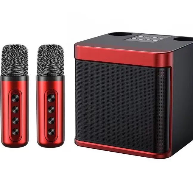 Ys203K Portable Bluetooth Speaker with Dual Wireless Microphones for KTV and Outdoor Home Use, Loud Stereo Sound, Rechargeable Battery thumbnail 1