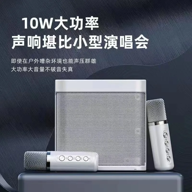 Ys203K Portable Bluetooth Speaker with Dual Wireless Microphones for KTV and Outdoor Home Use, Loud Stereo Sound, Rechargeable Battery thumbnail 2