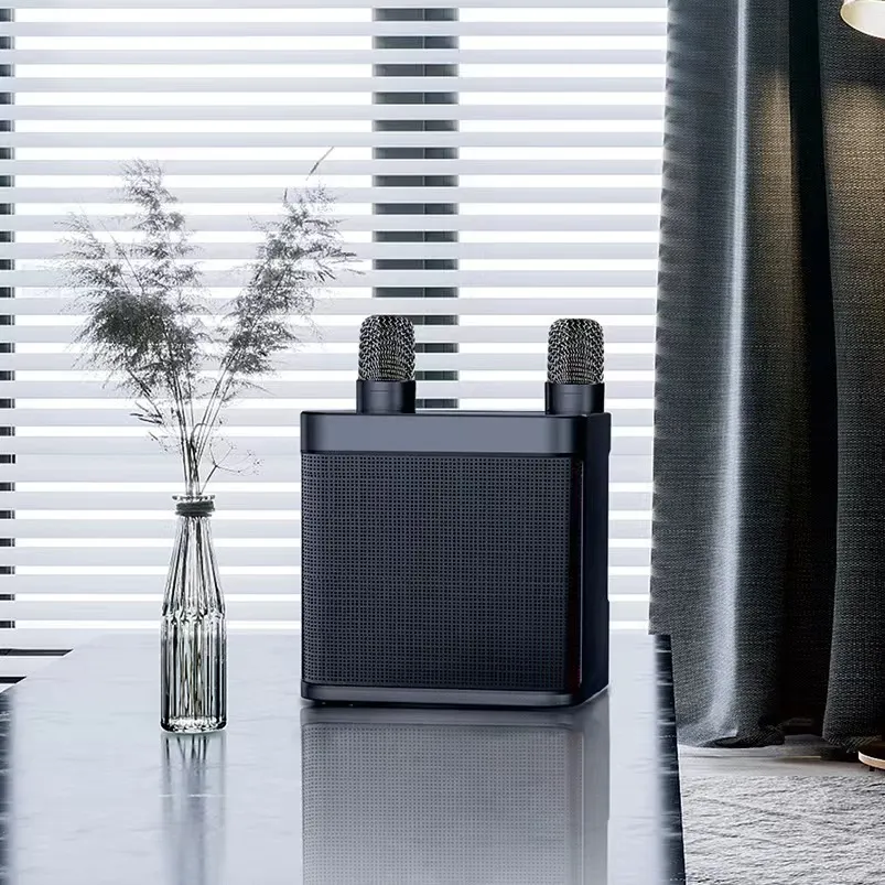 Ys203K Portable Bluetooth Speaker with Dual Wireless Microphones for KTV and Outdoor Home Use, Loud Stereo Sound, Rechargeable Battery showcase 5