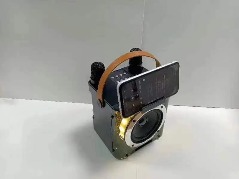 Ys203K Portable Bluetooth Speaker with Dual Wireless Microphones for KTV and Outdoor Home Use, Loud Stereo Sound, Rechargeable Battery showcase 17