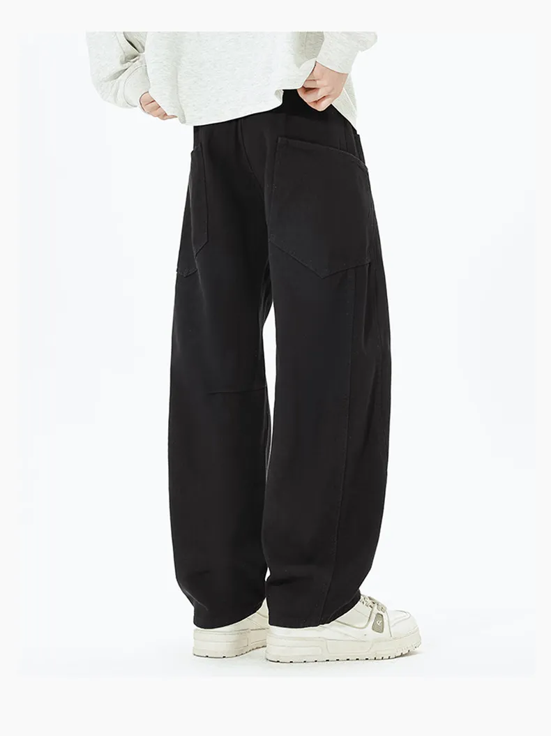Men's Retro Loose Fit Wide Leg Jeans - Autumn/Winter American Design Straight Leg Floor Length Denim Pants showcase 18