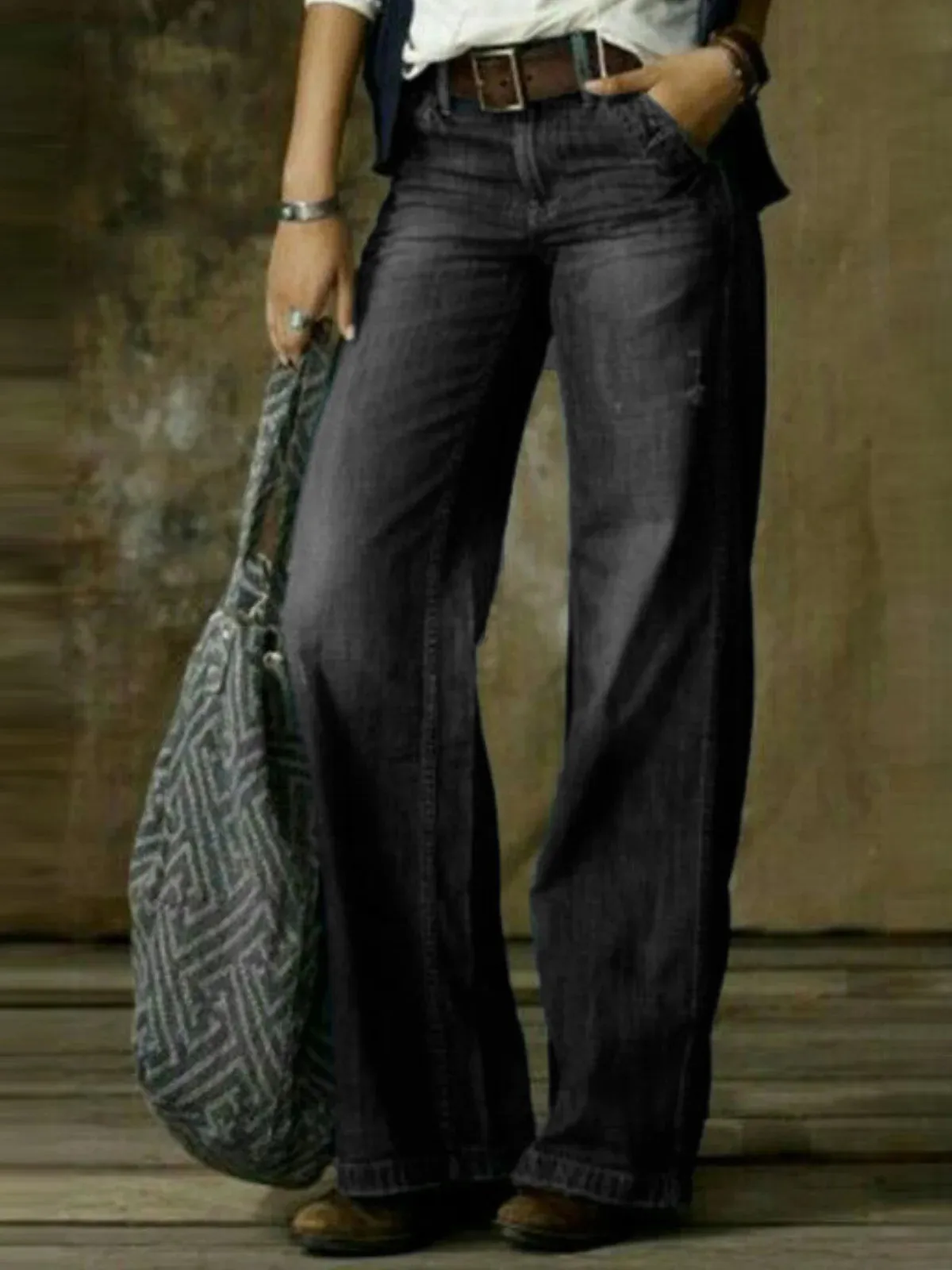 Retro Fashion Casual Straight Wide Leg Women's Jeans - European American Style, Popular Amazon Export Design - Image 8