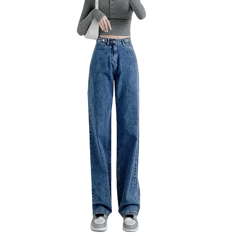 Women's High Waist Wide Leg Jeans - Slim Fit, Loose Straight Leg Pants for Spring & Autumn Fashion thumbnail 5