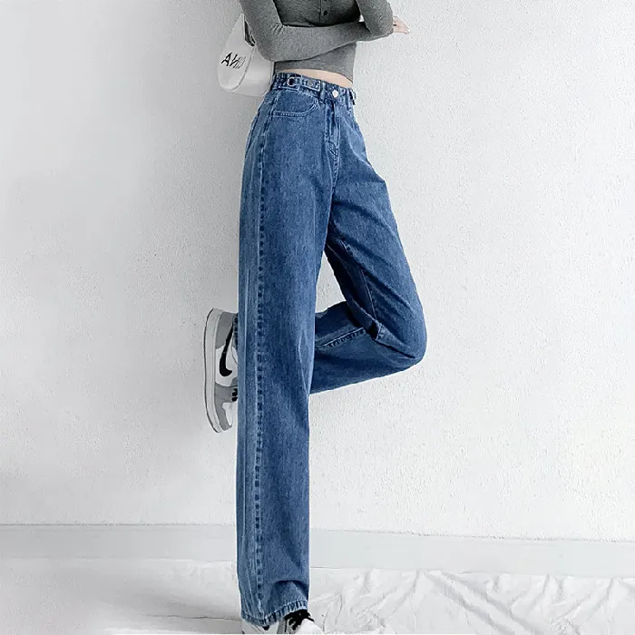 Women's High Waist Wide Leg Jeans - Slim Fit, Loose Straight Leg Pants for Spring & Autumn Fashion thumbnail 6