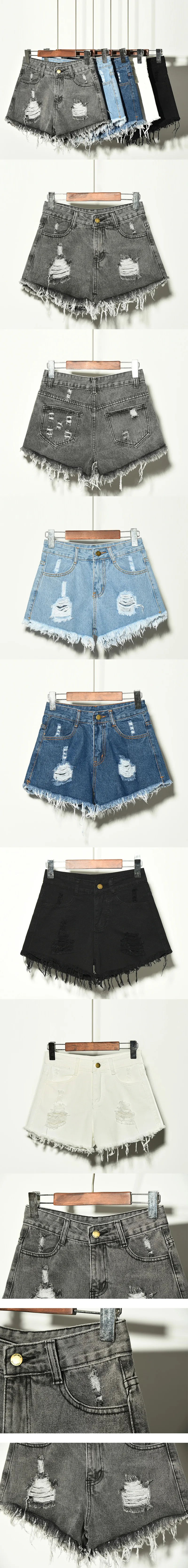 Plus Size Women's Ripped Denim Shorts - Korean Style Summer Fashion for Chubby Girls showcase 3