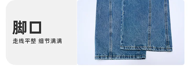 Muxi Fashion Brand Retro Deconstructed Wide-Leg Jeans for Men, Distressed Straight-Leg Denim Pants, Loose & Versatile Streetwear Style showcase 8