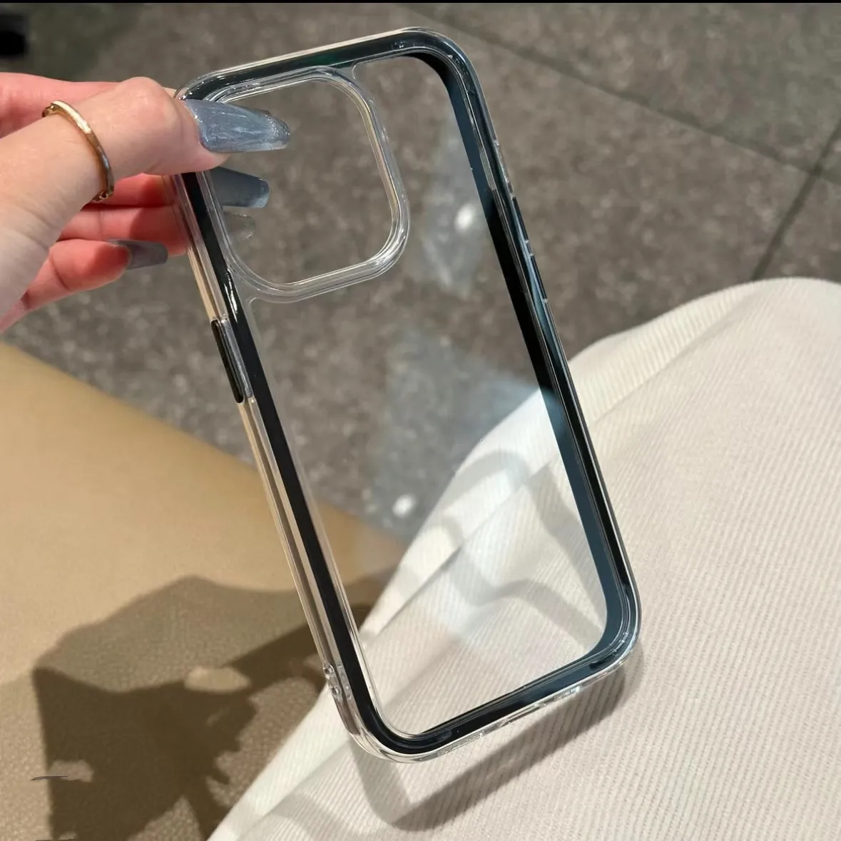 iPhone 16 Pro Max & 15 Dual-Use Transparent Candy Color Case - Shockproof Acrylic Protective Shell for Apple Smartphones showcase 9