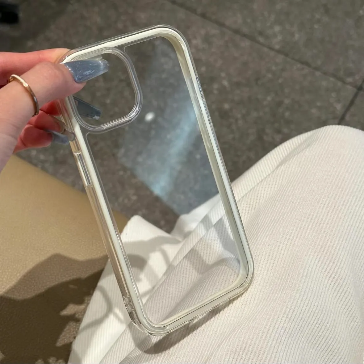 iPhone 16 Pro Max & 15 Dual-Use Transparent Candy Color Case - Shockproof Acrylic Protective Shell for Apple Smartphones showcase 4