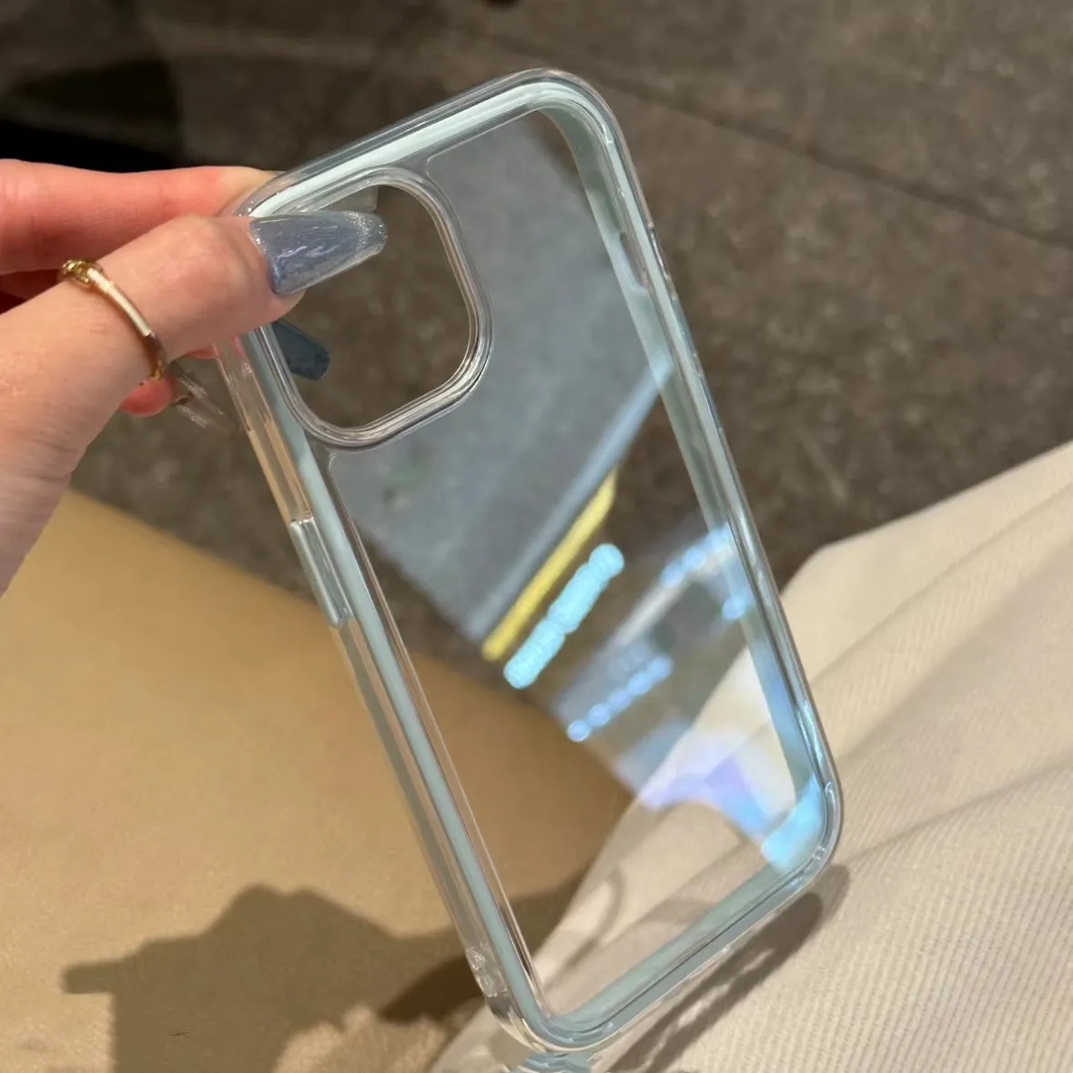 iPhone 16 Pro Max & 15 Dual-Use Transparent Candy Color Case - Shockproof Acrylic Protective Shell for Apple Smartphones showcase 7