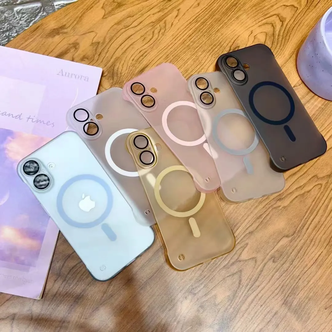 Frameless Magnetic Phone Case for iPhone 17/16 Pro Max, Ultra-Thin Matte Anti-Drop Nude-Feel Protective Cover for Apple 15 Series - Image 3