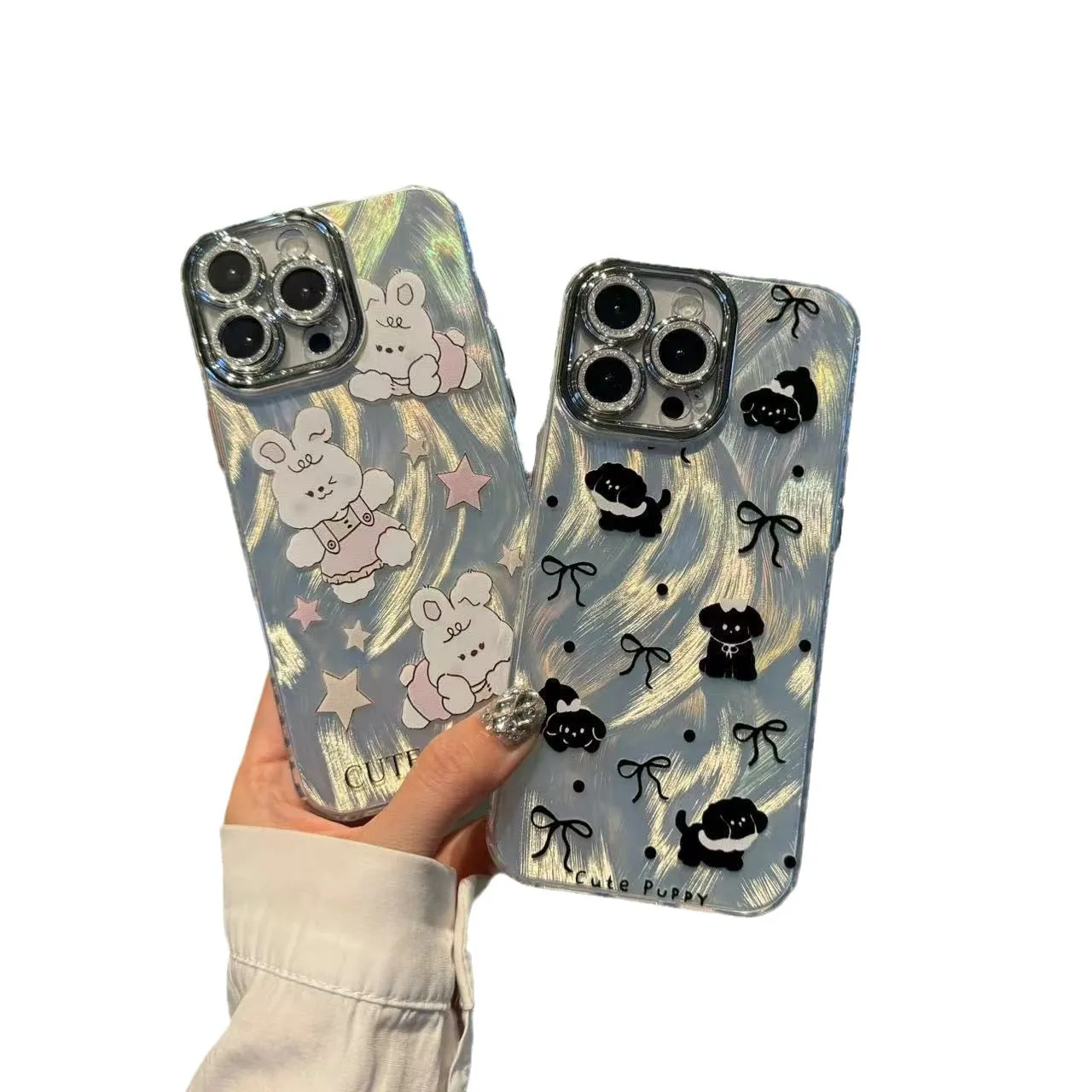 Sparkling Glitter Feather Yarn Phone Case for Vivo S50, X300, Y500Pro - Electroplated Cartoon Full-Cover Anti-Drop Protection - Image 5