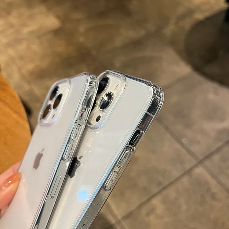 Transparent Anti-Drop Acrylic Epoxy Phone Case for Apple iPhone 13, 14 Pro Max, 15, 16, 17 Models with Groove Design thumbnail 3