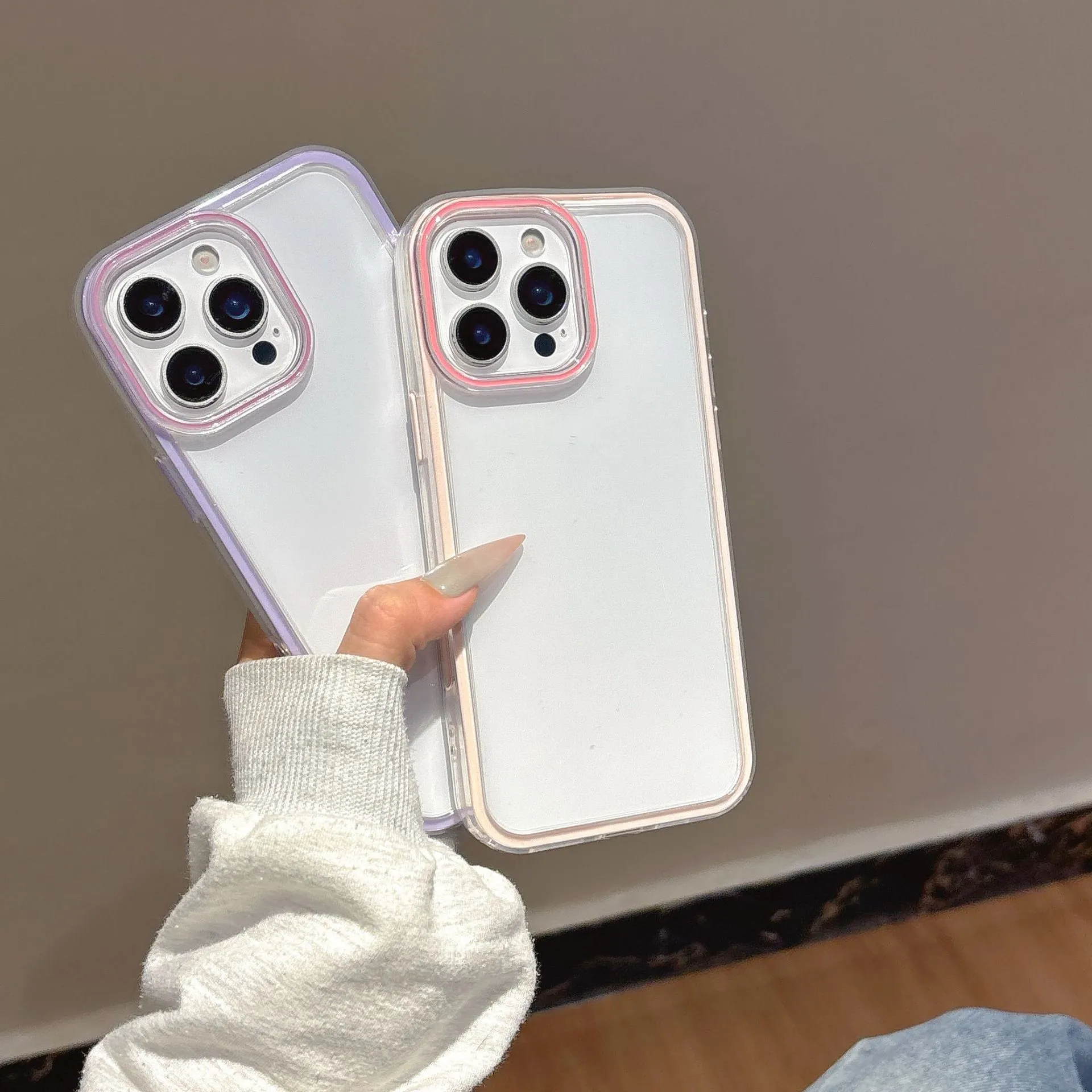 Luxury Grooved Acrylic Phone Case for iPhone 17 Pro Max, 16 Pro Max, 15 Pro Max, 14 Pro Max - Protective Shockproof Cover for Apple Devices thumbnail 4