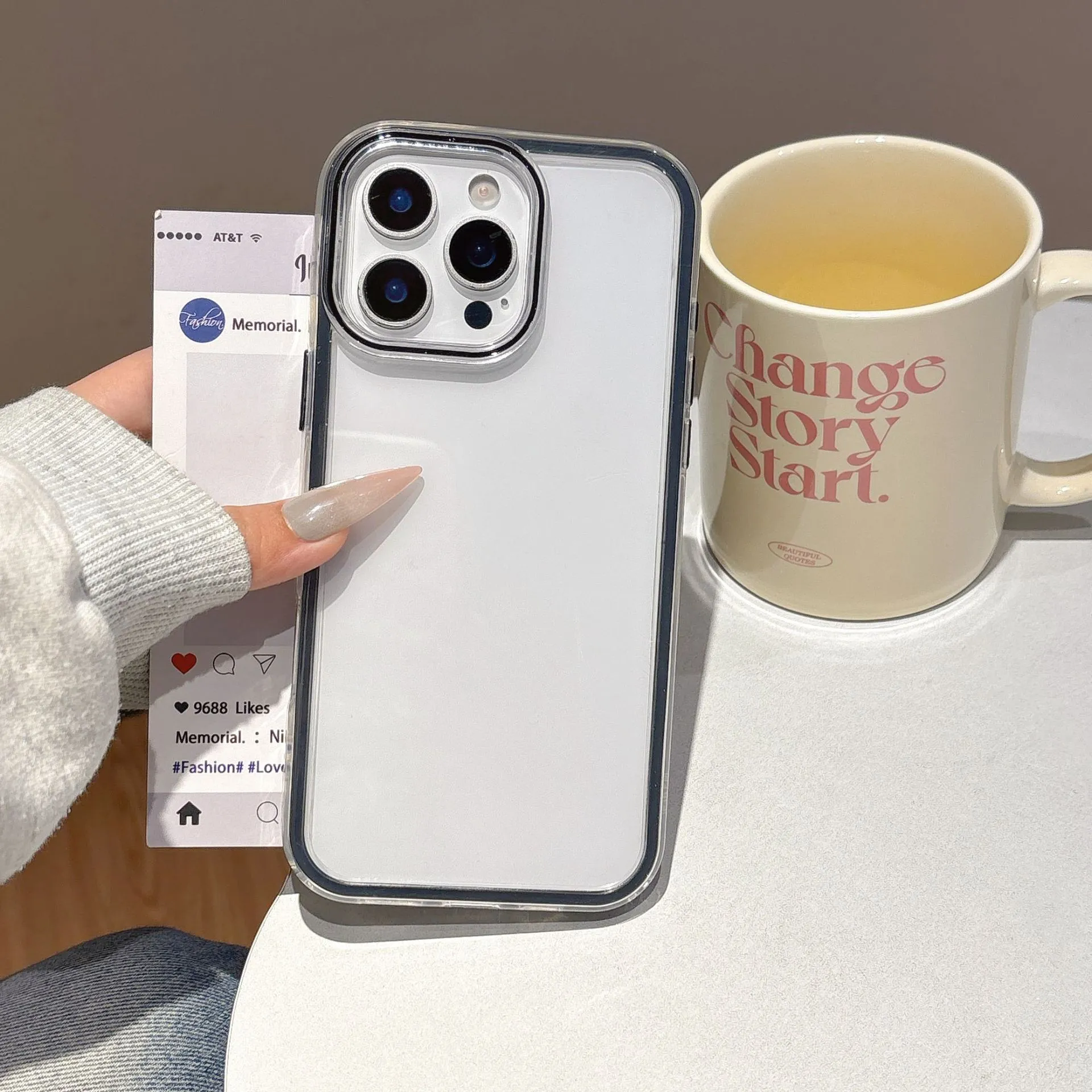 Luxury Grooved Acrylic Phone Case for iPhone 17 Pro Max, 16 Pro Max, 15 Pro Max, 14 Pro Max - Protective Shockproof Cover for Apple Devices thumbnail 8