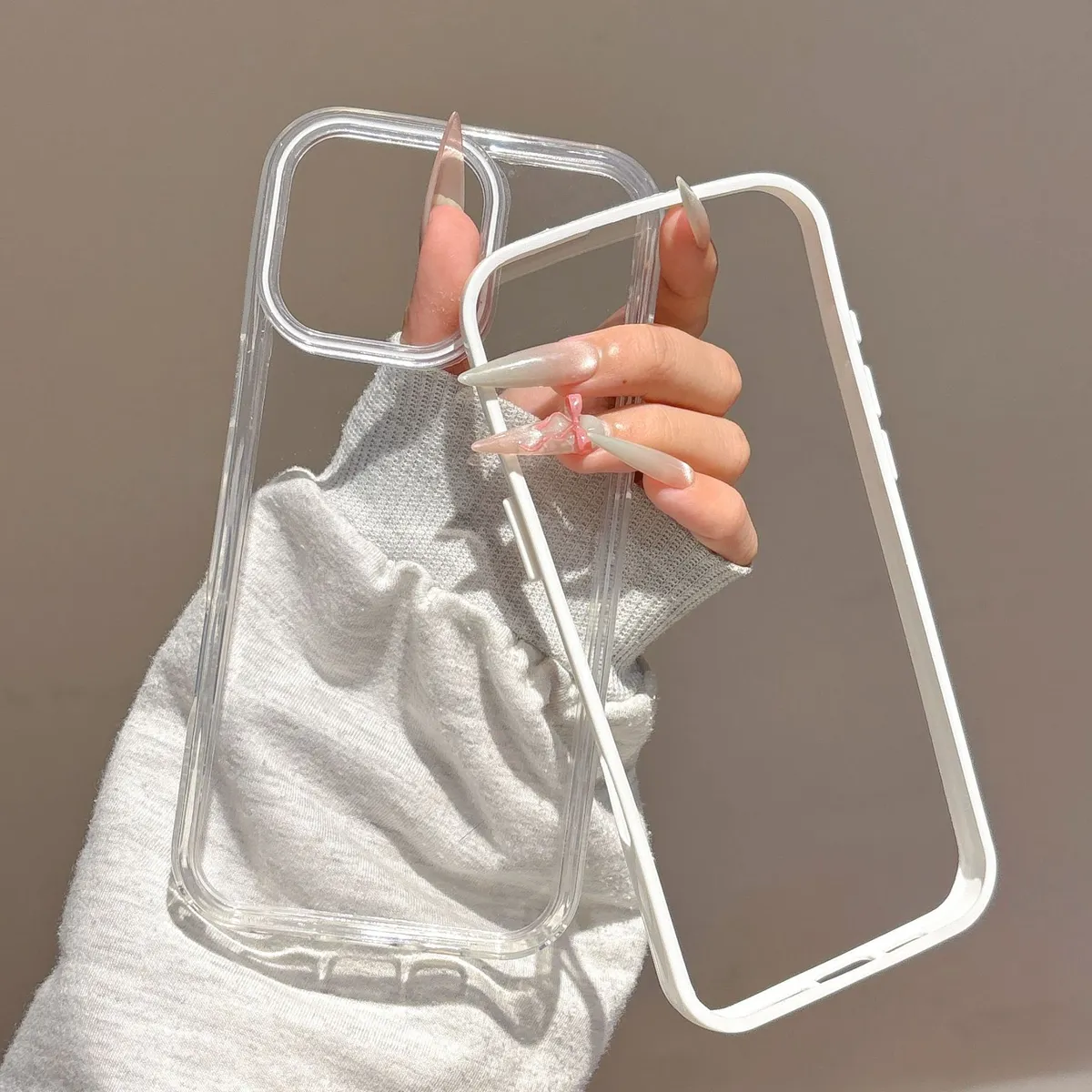 Luxury Grooved Acrylic Phone Case for iPhone 17 Pro Max, 16 Pro Max, 15 Pro Max, 14 Pro Max - Protective Shockproof Cover for Apple Devices showcase 4
