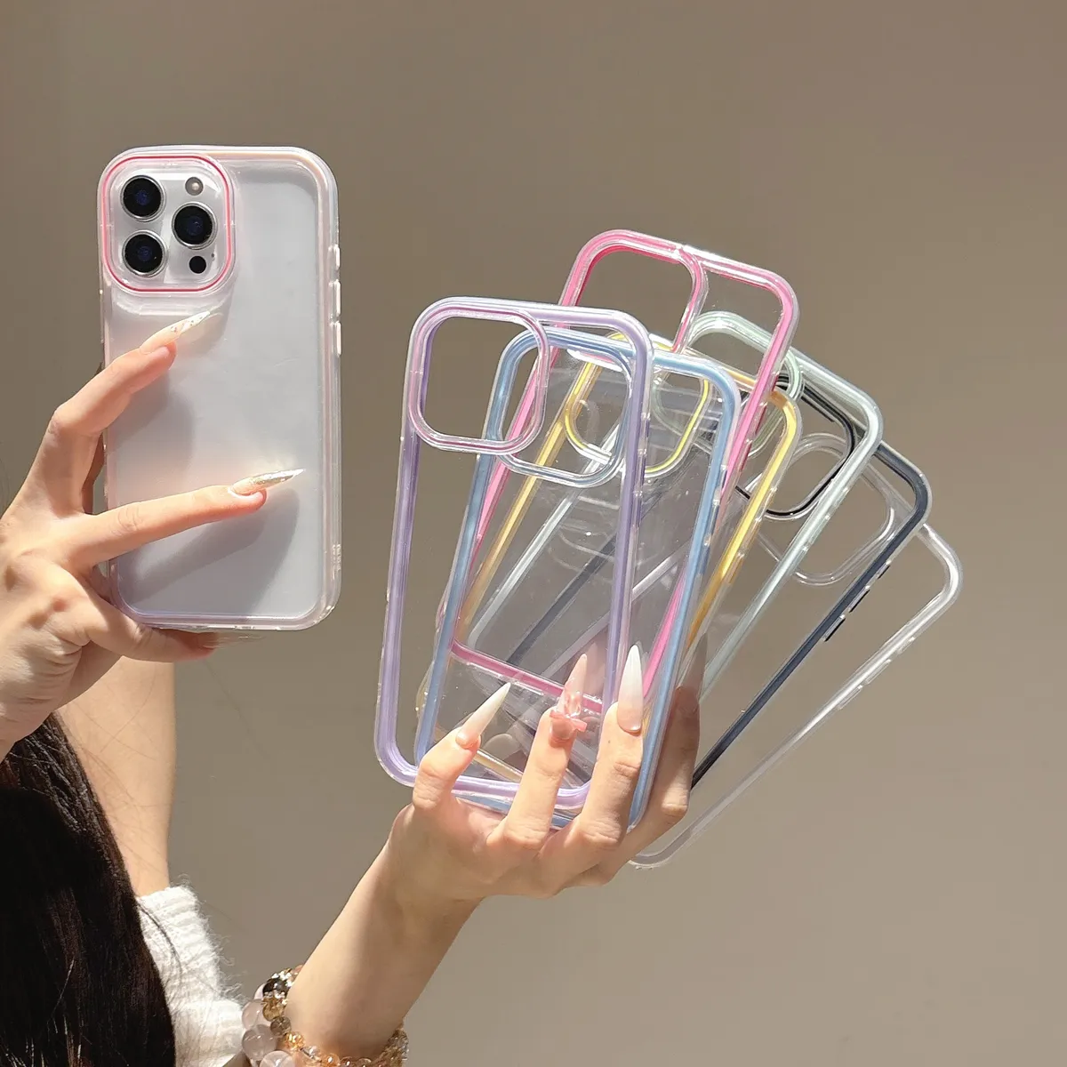 Luxury Grooved Acrylic Phone Case for iPhone 17 Pro Max, 16 Pro Max, 15 Pro Max, 14 Pro Max - Protective Shockproof Cover for Apple Devices showcase 1