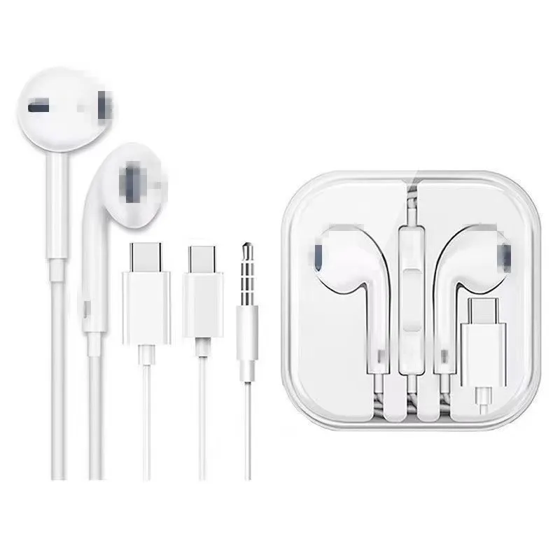 Wired & Bluetooth In-Ear Headphones with Mic for iPhone, Android, Huawei - Type-C Connector, Universal Compatibility - Image 1