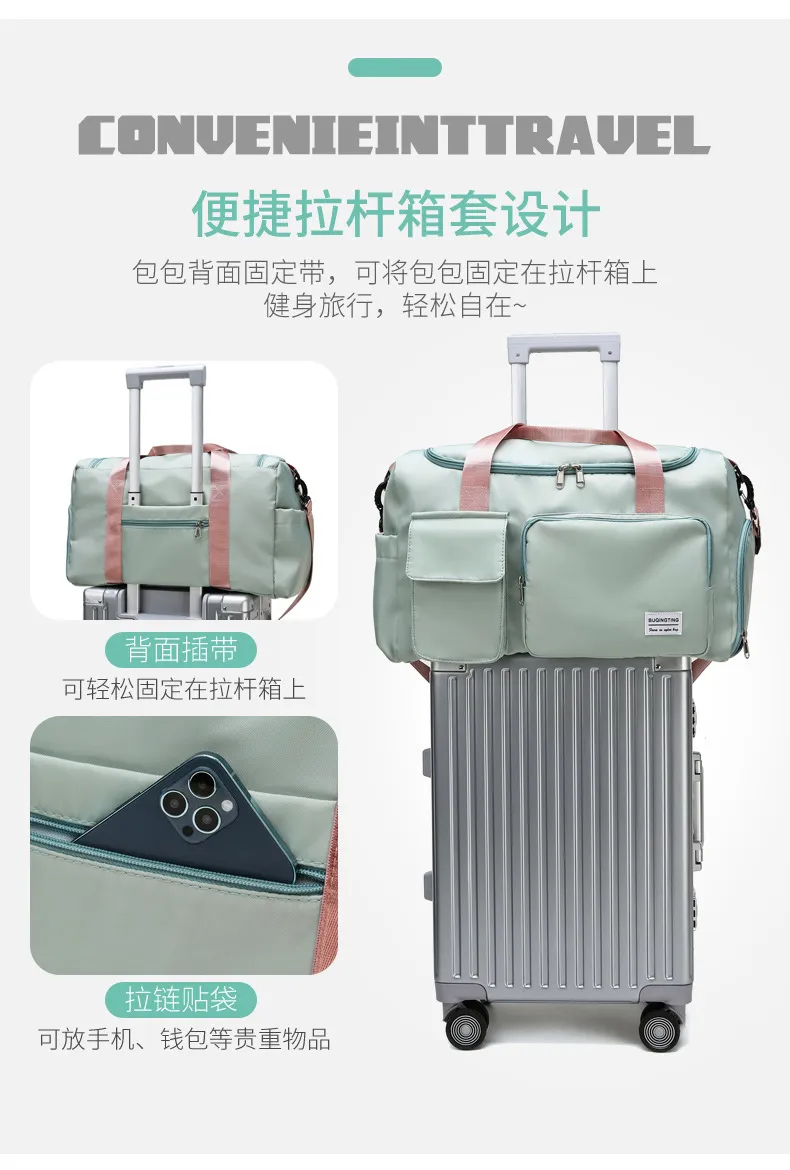 Large Capacity Lightweight Portable Luggage Bag for Men, Business Trip Duffle, Sports Fitness Gym Bag with Wet/Dry Separation, Crossbody Travel Duffel showcase 14