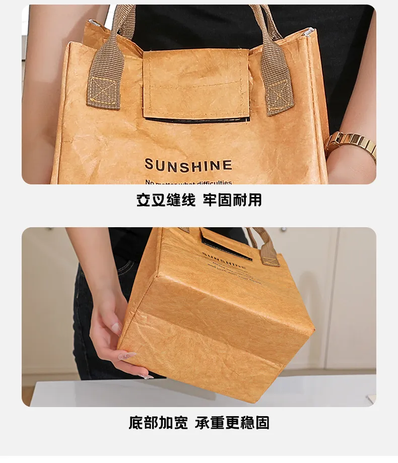 Portable Dupont Paper Lunch Box Bag for Office Workers - Insulated, Anti-Stain, Oil-Proof, Customizable for Daily Use showcase 10