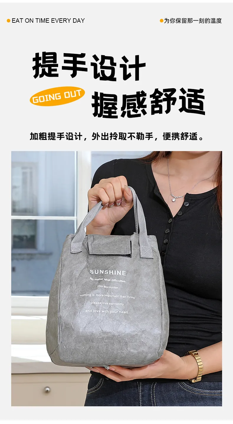 Portable Dupont Paper Lunch Box Bag for Office Workers - Insulated, Anti-Stain, Oil-Proof, Customizable for Daily Use showcase 5
