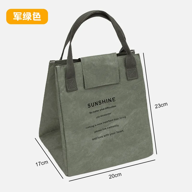 Portable Dupont Paper Lunch Box Bag for Office Workers - Insulated, Anti-Stain, Oil-Proof, Customizable for Daily Use thumbnail 6
