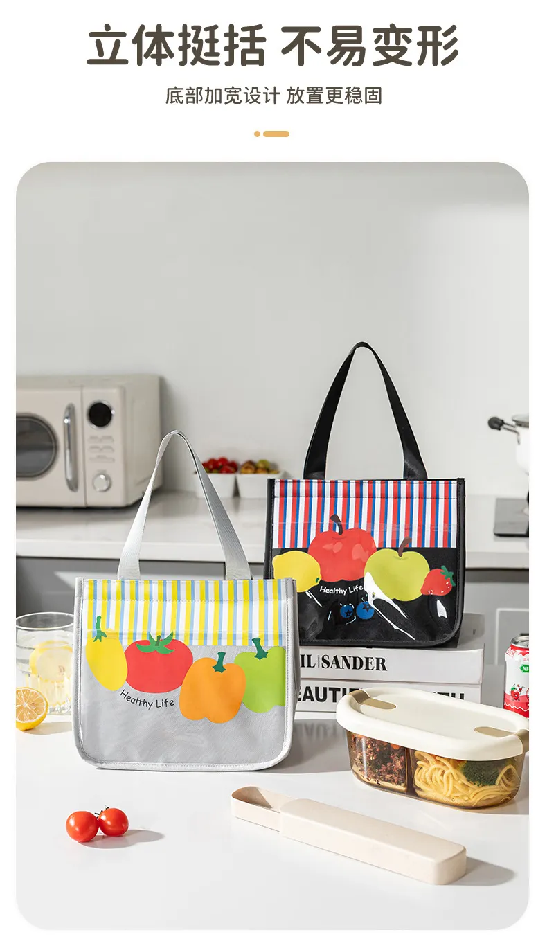 Insulated Lunch Bag for Students & Office Workers, Thickened Aluminum Foil Bento Box Tote, Portable Meal Prep Pouch for Hot or Cold Food showcase 6
