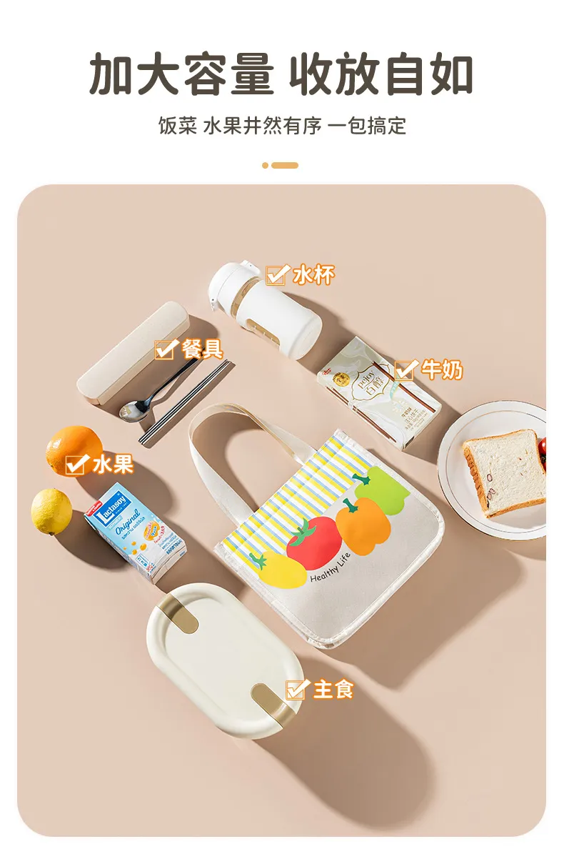Insulated Lunch Bag for Students & Office Workers, Thickened Aluminum Foil Bento Box Tote, Portable Meal Prep Pouch for Hot or Cold Food showcase 5