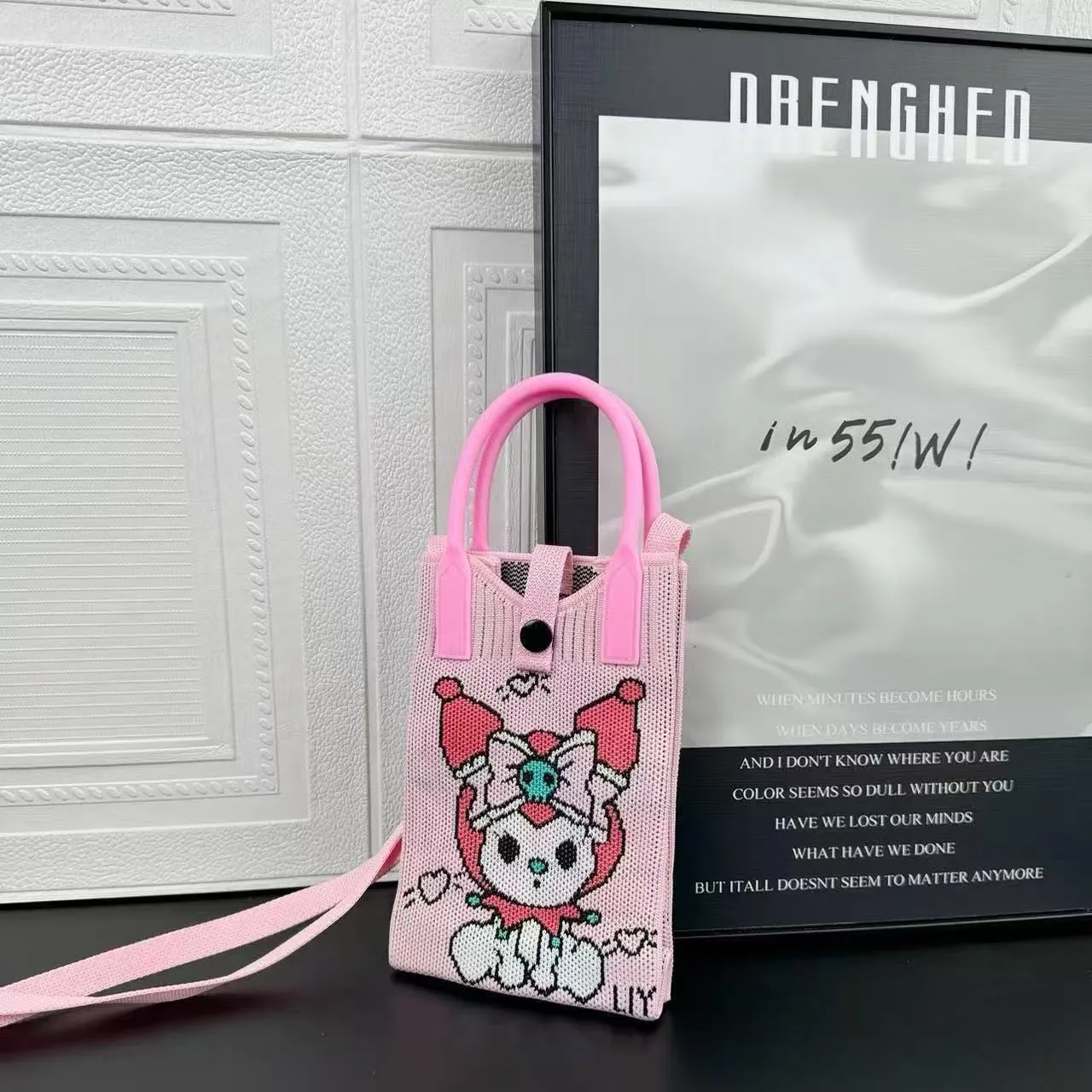 Cute Cartoon Knitted Phone Bag - Versatile Ins Style Handbag for Women, Trendy Small Tote Bag for Daily Essentials thumbnail 8