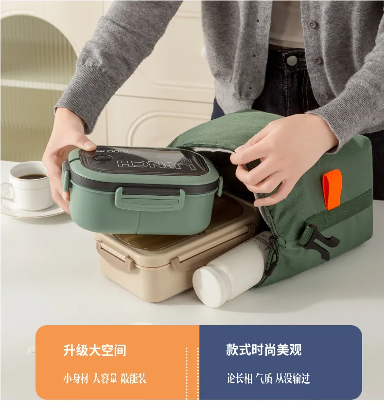 Japanese Style Large Capacity Bento Lunch Bag Insulated Thickened Aluminum Foil Portable Tote Lunch Box for Work School Picnic showcase 8