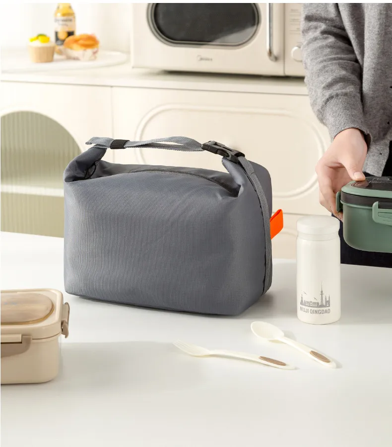 Japanese Style Large Capacity Bento Lunch Bag Insulated Thickened Aluminum Foil Portable Tote Lunch Box for Work School Picnic showcase 15