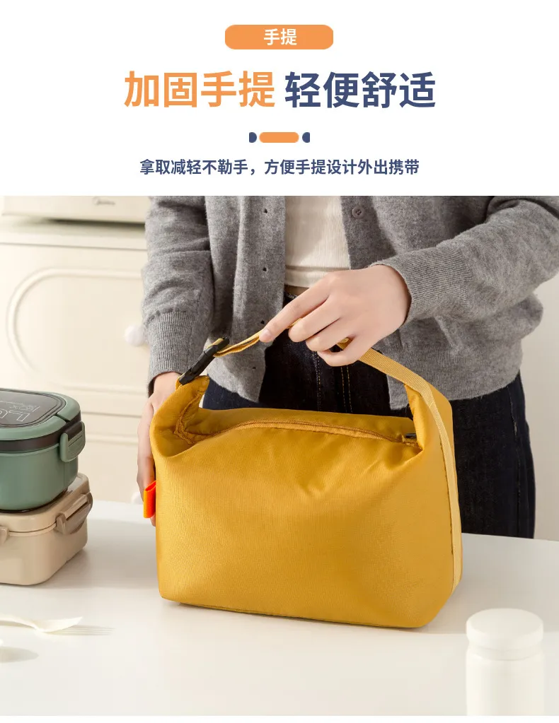 Japanese Style Large Capacity Bento Lunch Bag Insulated Thickened Aluminum Foil Portable Tote Lunch Box for Work School Picnic showcase 5