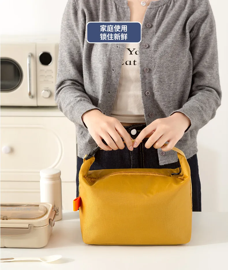 Japanese Style Large Capacity Bento Lunch Bag Insulated Thickened Aluminum Foil Portable Tote Lunch Box for Work School Picnic showcase 12
