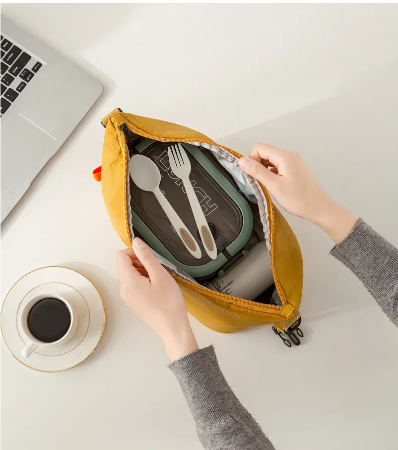 Japanese Style Large Capacity Bento Lunch Bag Insulated Thickened Aluminum Foil Portable Tote Lunch Box for Work School Picnic showcase 17