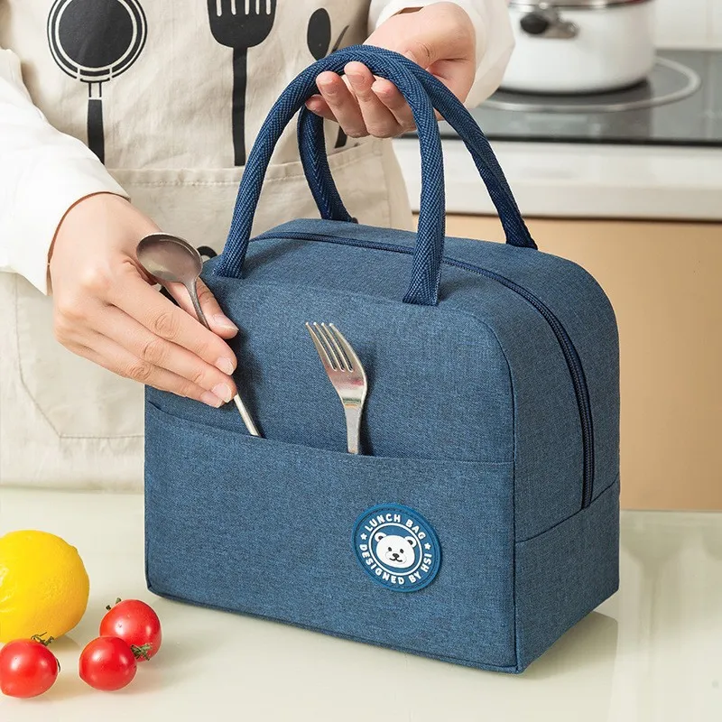 Portable Aluminum Foil Insulated Lunch Bag for School Students & Office Workers, Reusable Lunch Box Tote for Adults, Durable & Easy to Clean thumbnail 1