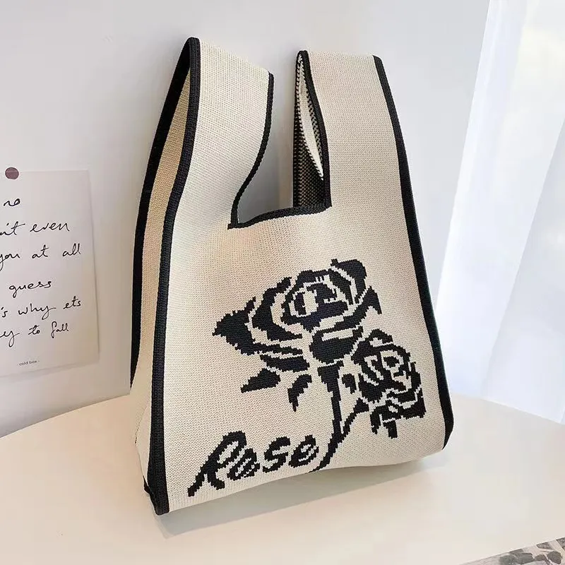 Japanese Fashion Knitted Handbag - Chic Baby Style Wrist Bag for Women, Perfect for Work or Going Out, Small & Versatile thumbnail 6