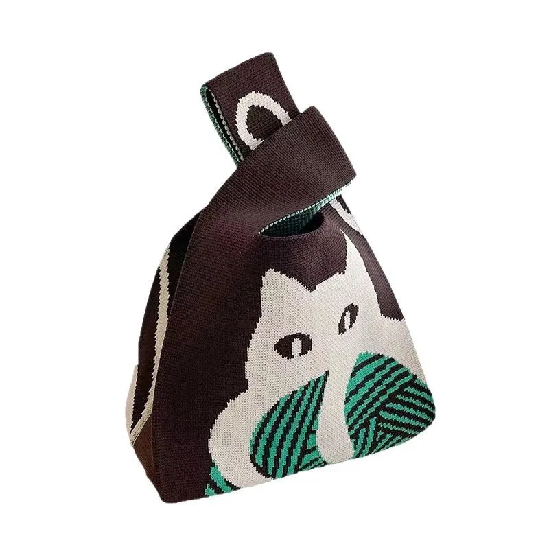 Japanese Fashion Knitted Handbag - Chic Baby Style Wrist Bag for Women, Perfect for Work or Going Out, Small & Versatile thumbnail 5