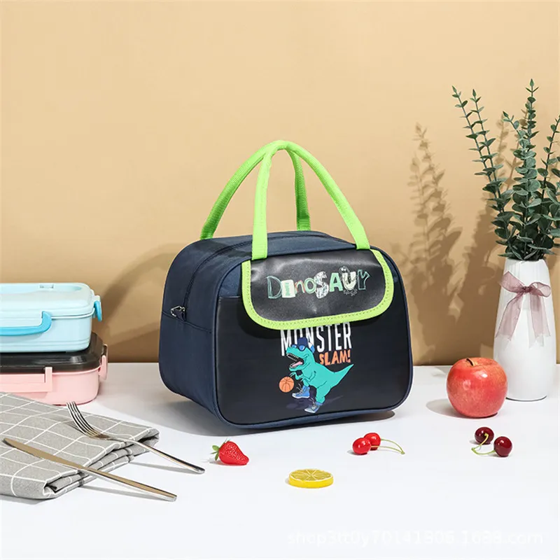 Cute Cartoon Insulated Lunch Bag for Kids, Waterproof Handbag for Primary School Students, Thickened, Portable, Ideal for School and Picnics thumbnail 3