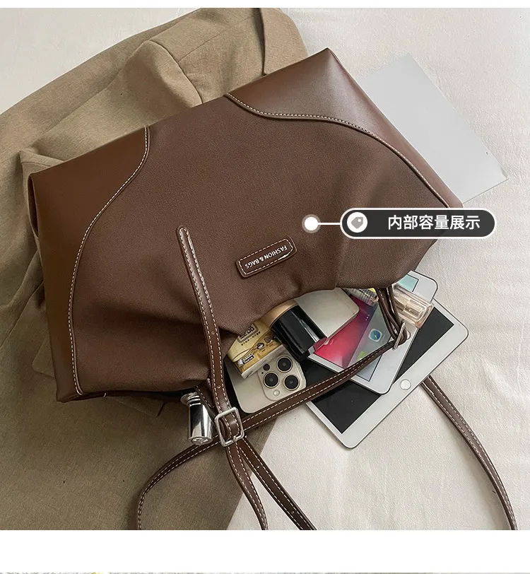 Large Capacity PU Leather Commuter Handbag for Women - Versatile, Stylish Casual Shoulder Bag, Personalized Armpit Bag showcase 15
