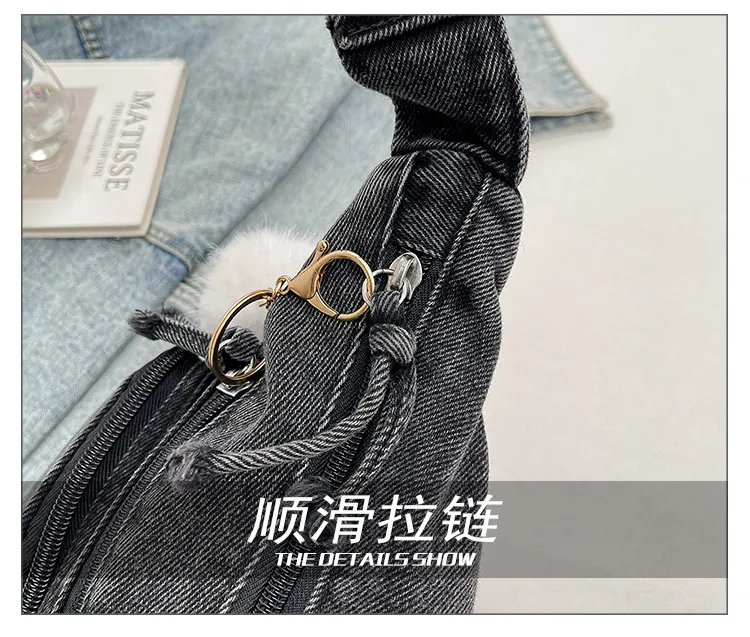 2026 New Autumn Winter Denim Tote Bag Women's Large Capacity Casual Crossbody Bag for College Students Commuting showcase 11