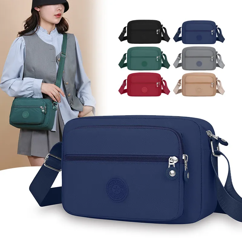 Women's Fashion Nylon Small Square Bag - Trendy Mom Crossbody & Shoulder Bag with Canvas Accents, Perfect for Phone & Coins thumbnail 2