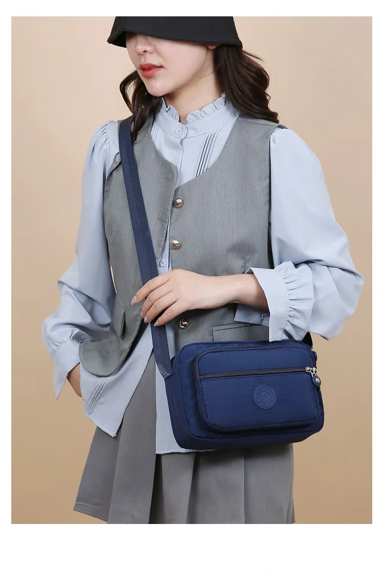 Women's Fashion Nylon Small Square Bag - Trendy Mom Crossbody & Shoulder Bag with Canvas Accents, Perfect for Phone & Coins showcase 13