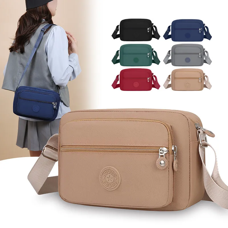 Women's Fashion Nylon Small Square Bag - Trendy Mom Crossbody & Shoulder Bag with Canvas Accents, Perfect for Phone & Coins thumbnail 1