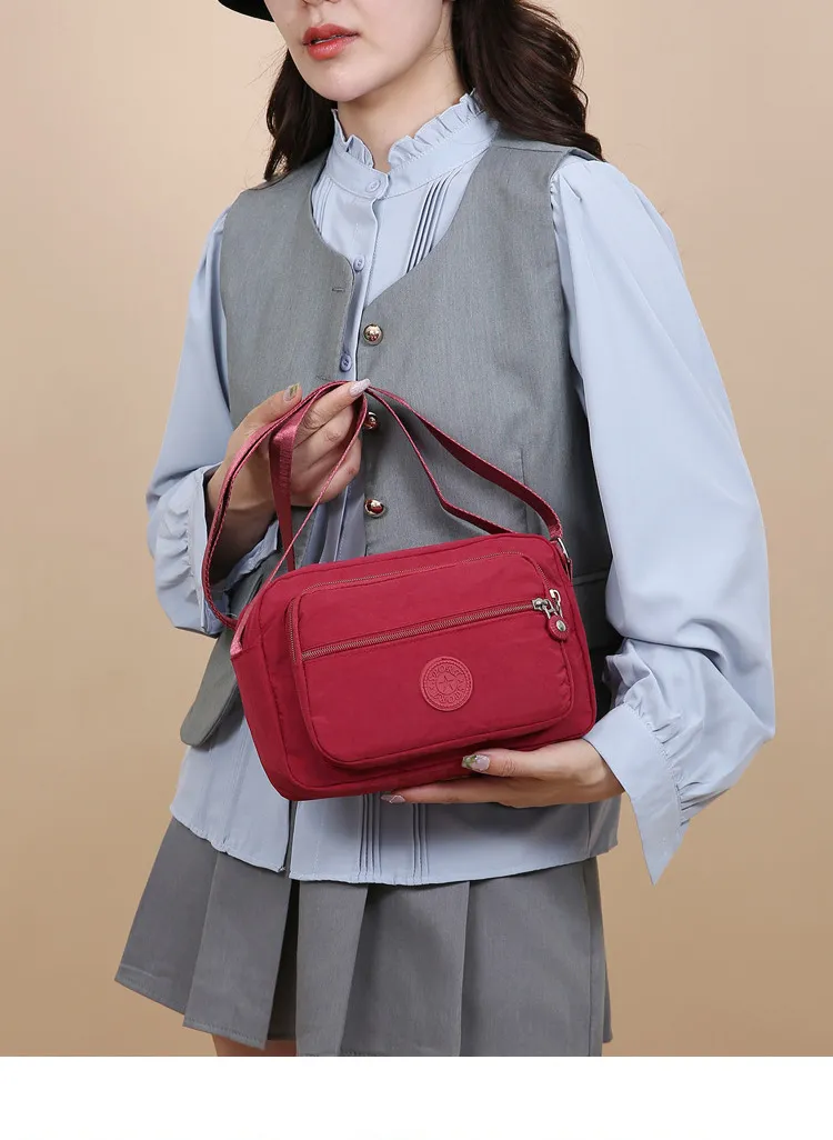 Women's Fashion Nylon Small Square Bag - Trendy Mom Crossbody & Shoulder Bag with Canvas Accents, Perfect for Phone & Coins showcase 11