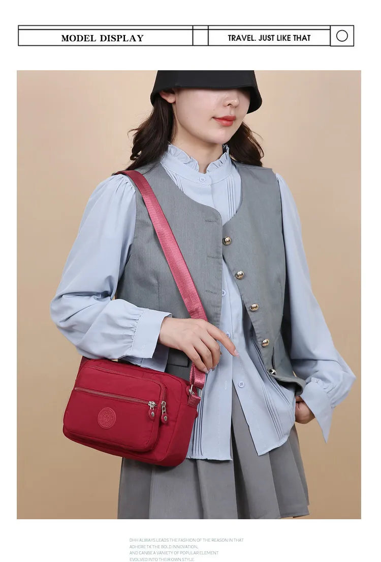 Women's Fashion Nylon Small Square Bag - Trendy Mom Crossbody & Shoulder Bag with Canvas Accents, Perfect for Phone & Coins showcase 9