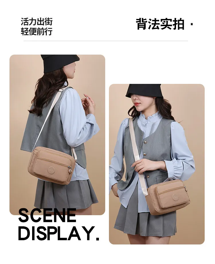 Women's Fashion Nylon Small Square Bag - Trendy Mom Crossbody & Shoulder Bag with Canvas Accents, Perfect for Phone & Coins showcase 6
