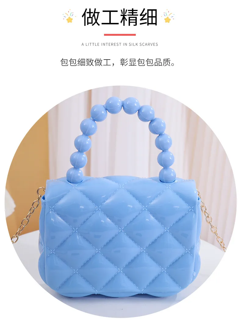 Handmade Patch Mini Crossbody Bag for Women & Children, Cute Jelly Coin Purse with Chain, Fashionable Small Shoulder Bag for Daily Use showcase 8