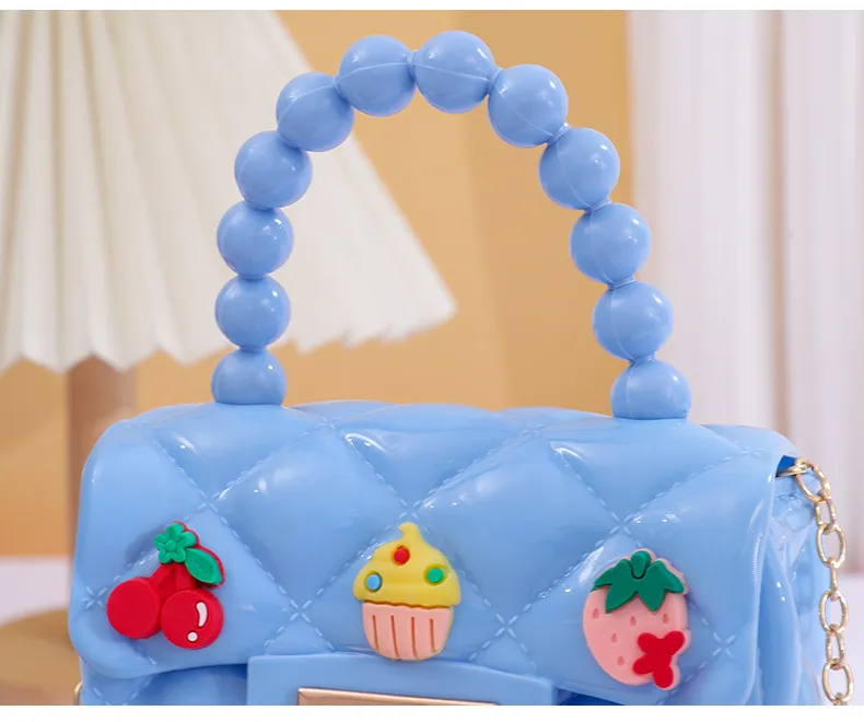 Handmade Patch Mini Crossbody Bag for Women & Children, Cute Jelly Coin Purse with Chain, Fashionable Small Shoulder Bag for Daily Use showcase 11