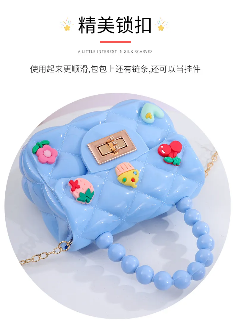 Handmade Patch Mini Crossbody Bag for Women & Children, Cute Jelly Coin Purse with Chain, Fashionable Small Shoulder Bag for Daily Use showcase 6